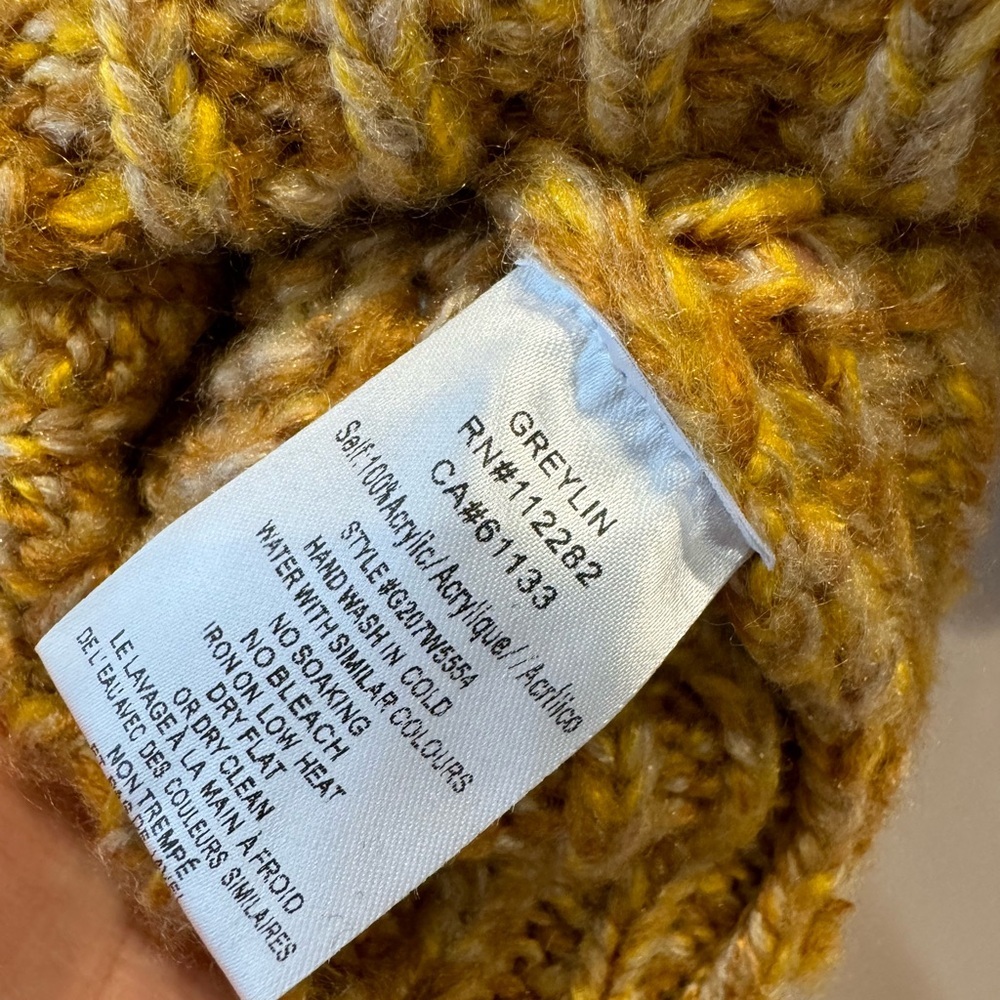 Greylin chunky knit sweater in Mustard yellow golden, crewneck size small - Picture 5 of 5